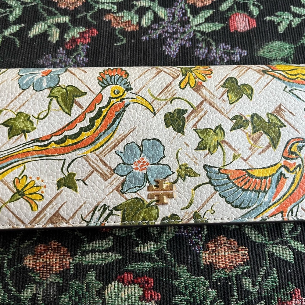Tory Burch Multicolor Bird and Floral Wallet